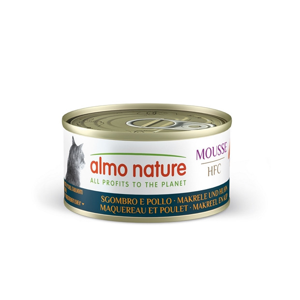 HFC Mousse maquereau poulet 70g Almo Nature