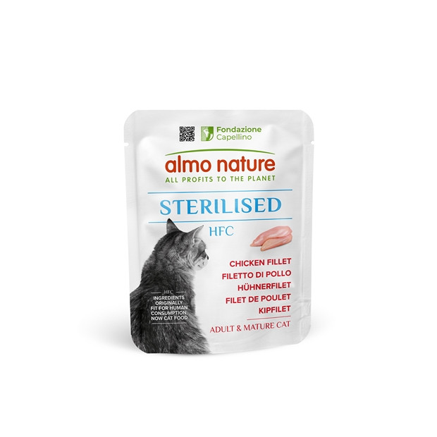 Sachet sterilised 50g filet de poulet HFC Almo Nature