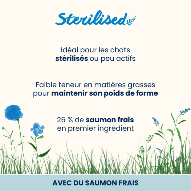 Croquettes pour chats sterilisés Saumon Holistic Almo Nature