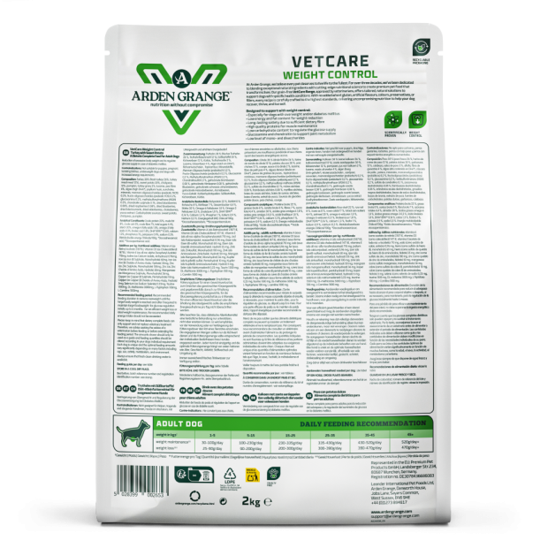 Croquettes-VetCare-Light-Contrôle-Poids-Arden-Grange-2kg-dos