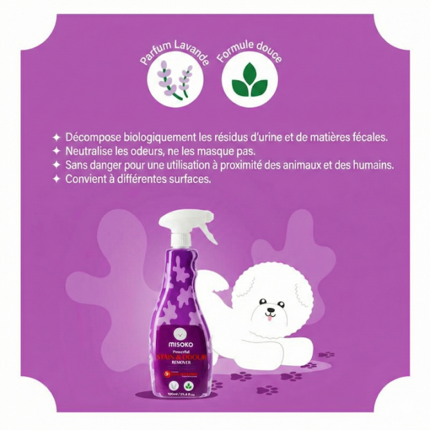 Spray Nettoyant Enzymatique Anti-Odeurs & Anti-Taches MISOKO