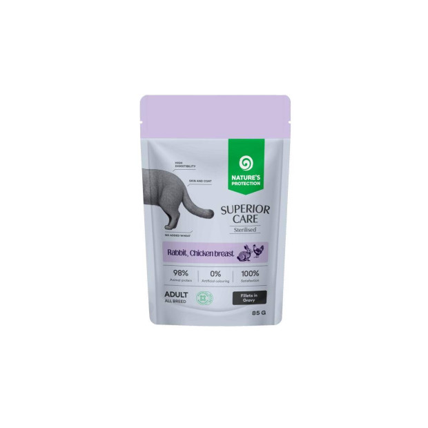 Sachet-pour-chat-stérilisé-superior-care-nature's-protection-85g