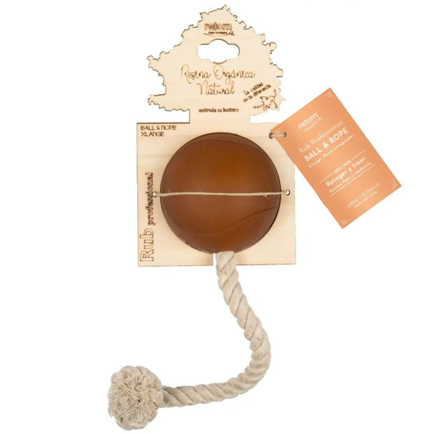 Jouet Balle avec Corde XL Rub Retorn, Résine Naturelle & Traction