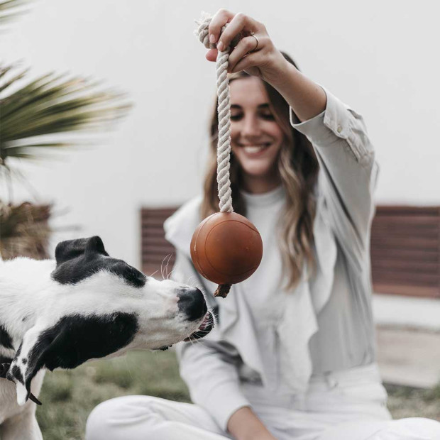 Jouet Balle avec Corde XL Rub Retorn, Résine Naturelle & Traction