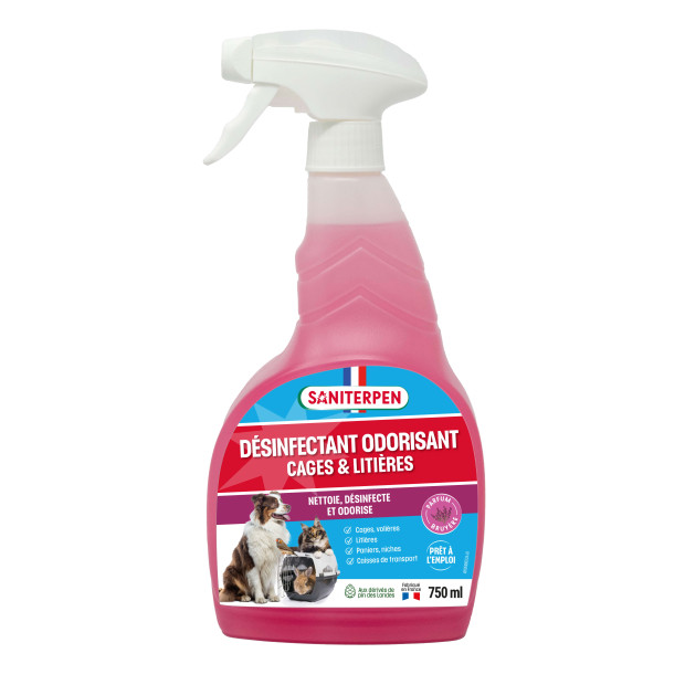 Désinfectant spray Saniterpen rose 750ml: nettoie, odorise