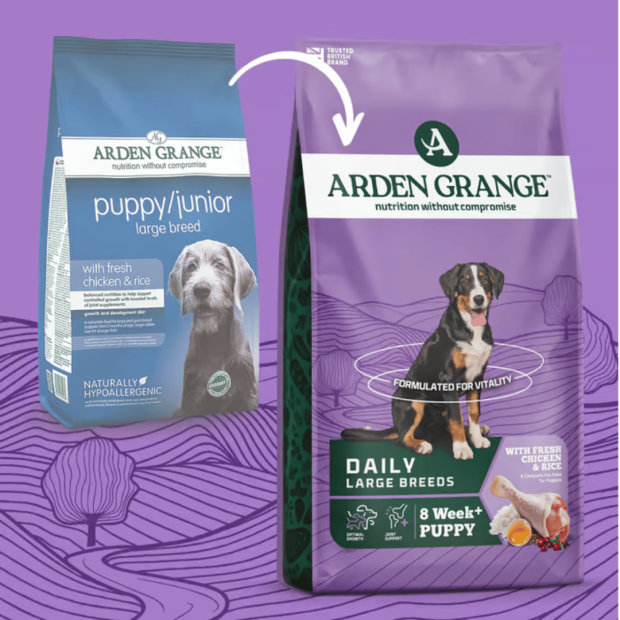 Croquettes Puppy Junior Grandes Races Arden Grange poulet