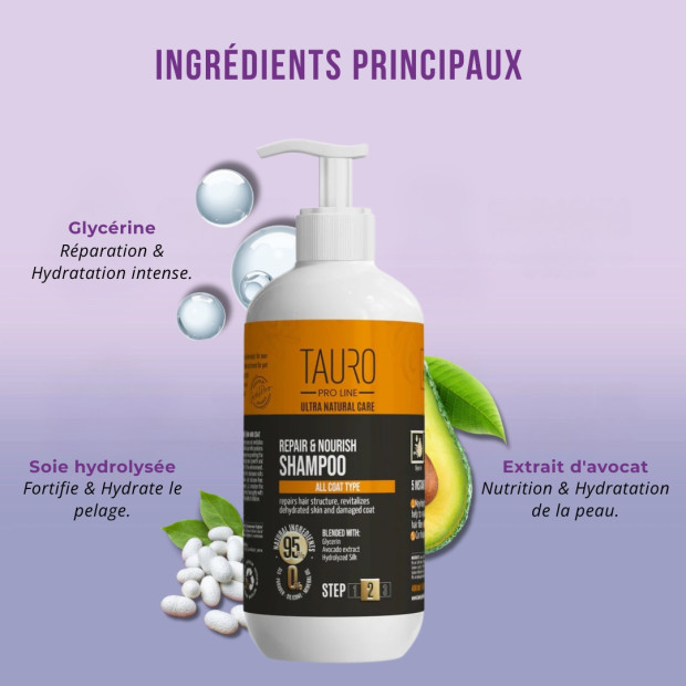 Shampoing réparateur et nourrissant Tauro Pro Line
