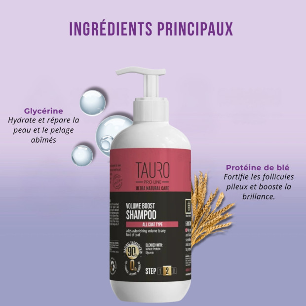 Shampoing volume boost : effet volumisant - Tauro Pro Line
