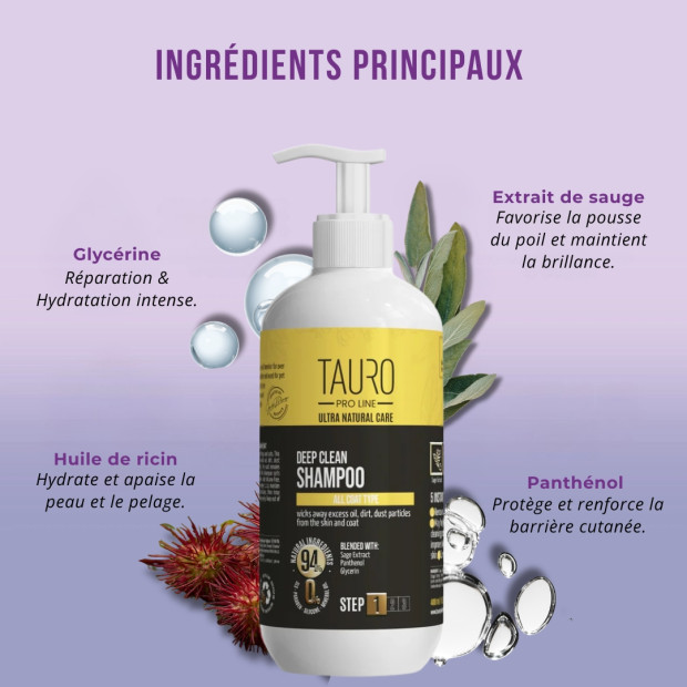 Shampoing Deep Clean Tous Pelages Tauro Pro Line