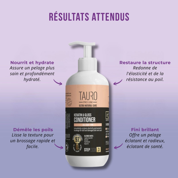 Conditionneur Kératine et Gloss Tauro Pro Line
