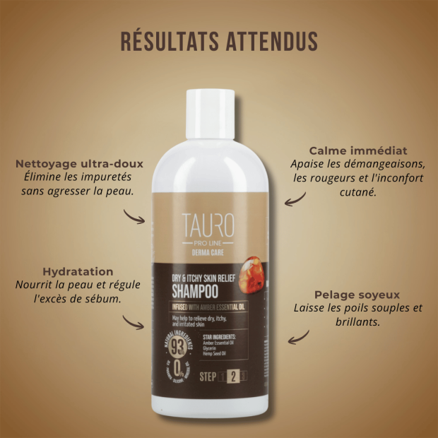 Shampoing à l'ambre peaux sèches - Tauro Pro Line