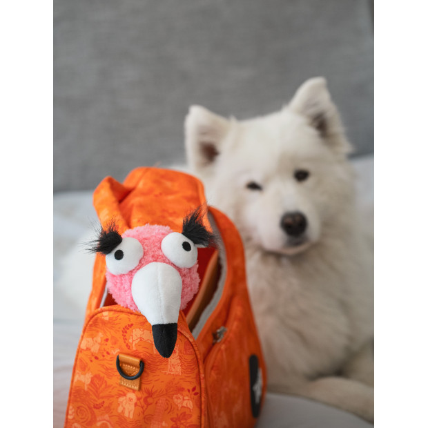 Peluche flamant rose Misoko : jouet doux pour chien