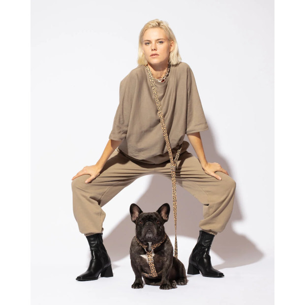 Laisse Mains Libres Chien Coco Noir Hot Doggies
