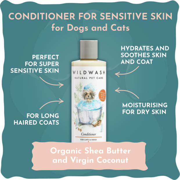 Après-shampoing-Super-Sensitive-pour-chiens-et-chats -WildWash-250ml- explications