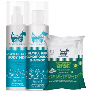 Pack spécial chiot shampoing, spray et lingettes Hownd